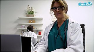 Sexy Big Tit Milf Nurse Masturbates At Office