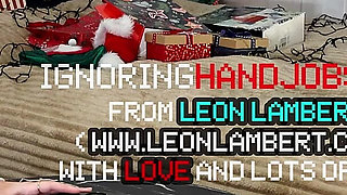 Cum Challenge Threesome CFNM for Christmas and Fun with Balls Playing and Accidental Ruined Orgasm