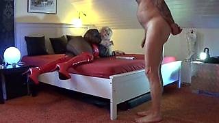 German Mistress Eva Hass face siting slave in tights