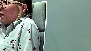 Office Slut Persuades Boss to Watch Her Wank