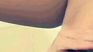 MILF Made up and Young Girl with Hairy Pussy Play with Double Dildo