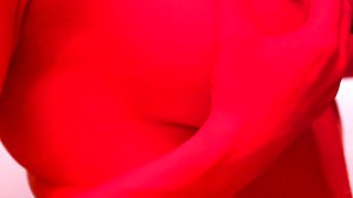 Big boobs mature Redhead MILF strip nude