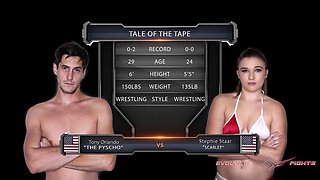 Stephie Staar Vs Tony Orlando Mixed Wrestling