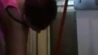 Redhead girl rides on huge cock after massage