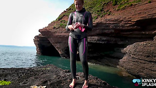 Diving in My Shiny Two-piece Wetsuit
