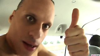 Curly Babe In the Car