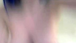 Blue-Haired Amateur Plays with Dildo on Webcam