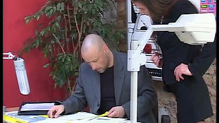 Office Secretary From Germany Got to Please Two Cocks Together