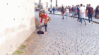 Bella radiates sensual public passion through intimate outdoor nude desire