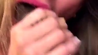 Close up with teen blonde sex doll rubbing her cunt