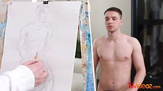 18 Videoz - Sofy Torn - Cute art students share cock
