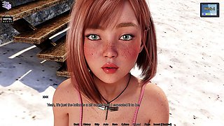 Animated cougar plays PC games with a young beauty