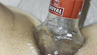 Extreme Anal Insertion with a Bottle Close up