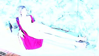 Blonde tight pussy babe solo toy fun in glamour masturbation