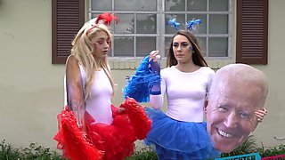 Blowjobs galore in this raunchy foursome with sultry vixens