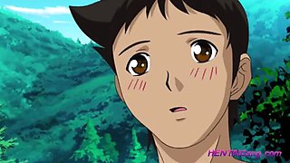Village Boy Fucked by Horny Anime Maid - English Dubbed Cartoon Sex