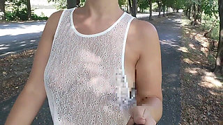 Flashing Boobs on a Walk and Fingering on the Train
