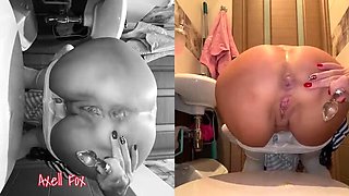 French Blonde MILF Axell Fox Extreme Anal Creampie & Pissing Compilation - Close Up Fetish