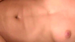 Brunette teen's pussy seduced with hitachi and ass fucked by big cock
