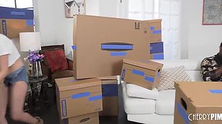 A blonde bitch getting blacked so fucking rough on his big dick