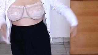 Business lady strip, blowjob, tittyfuck