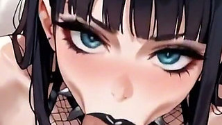 Animeai Rocker Girl Gives a Blowjob to a Stranger and Swallows His Semen