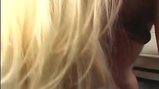 Beautiful blonde gets double penetration action and tastes warm cumload finale