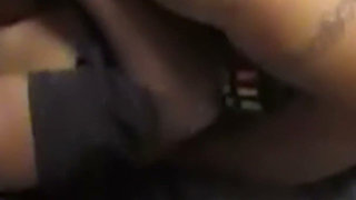 Ebony Amateur Sucks and Fucks on the Floor