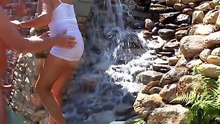 Fun Outdoor Fuck in the Fountain - Candi Annie