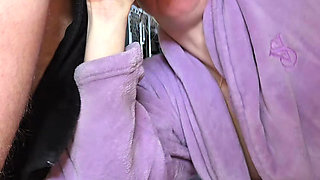 Milf sucks before counter fuck and cum on ass