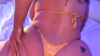 Hot and Curvy Aleksa Mink Jiggles Her Assets Before Fucking
