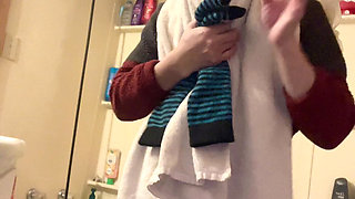 Tiny Nature Tit Hana so Nice Her in Bathroom Finish Shower