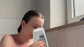 Teen with Perfect Body Showers