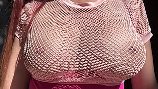 Italian Big Tits MILF Artemisia Love Showing Her Horny Big Tits Outdoor and Making Them Bounce