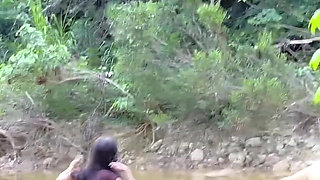 My Stepsister Gets Really Horny and Ask Me to Fuck Her in the River