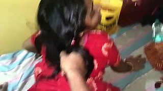 Desi Wife in Red Dress Gets Oiled Ass & Hard Doggy Fuck - Homemade