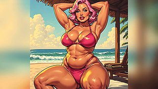 Chubby Cartoon Beach Babes