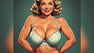 Retro Pinup Bra and Panties Art