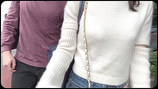 Amateur couple are lovey-dovey in hotel bath with night view. And intense sex with standing back. Japanese amateur hentai