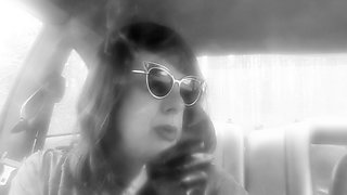 YOUR RED HEAD AUNT RUTHIE DESTROYS A MARLBORO 100 IN HER CAR