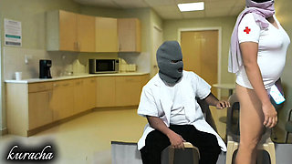 Asian Hijab Muslim sexy nurse seduce foreign doctor dick doctor eats my pussy