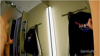 Dressing Room Adventure: I Show My Naked Body For A Sexy Lady...she Cant Resist And Makes Me Cum