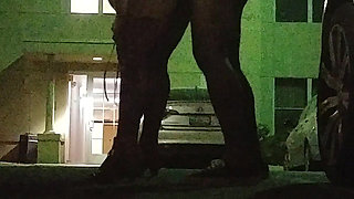 Thick BBW Wife in Lingerie in Public Hotel Parking Lot! Badblondiemonroe