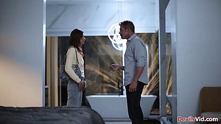 Small tits girlfriend licked and fucked by bfs stepdad