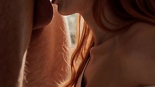 Sexy girlfriend getting huge cock blowjob