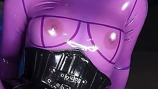 Cristal Kinky Lilac Rubber Doll Solo Fucking Machine Outdoors