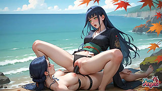 Autumn Sea Milk Spray Orgasm: Multi-penis Deluge