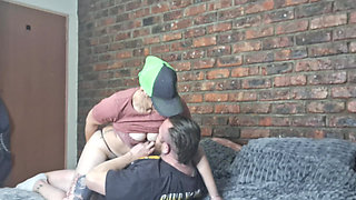 Fucking husband and friend in threesome