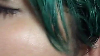 Green Haired Maid Gives a Sloppy BJ
