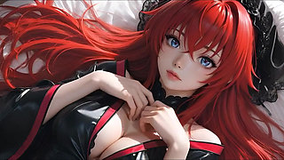 High College Dxd Rias Gremory Stripping Lingerie to Naked Sensual Compilation